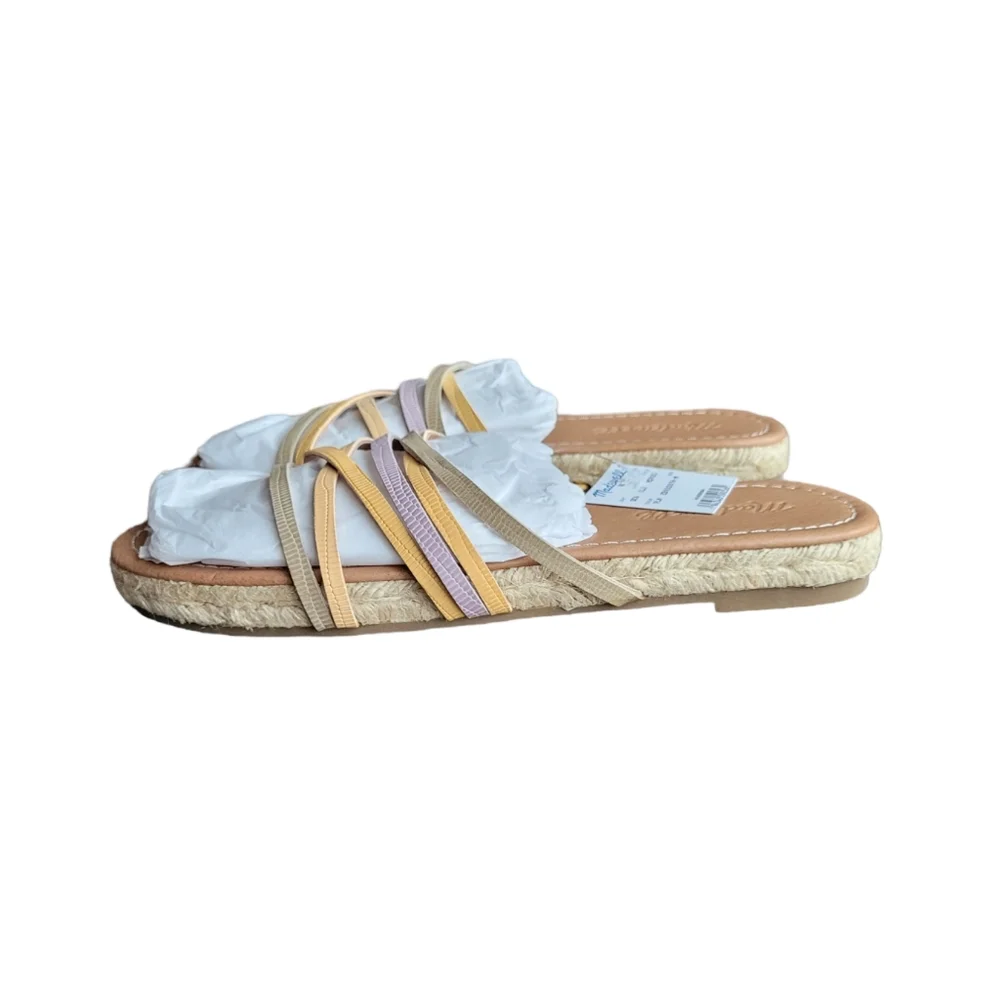 MADEWELL The‎ Kathryn Espadrille Slide Sandal in Pale Lilac Multi Size 7.5
